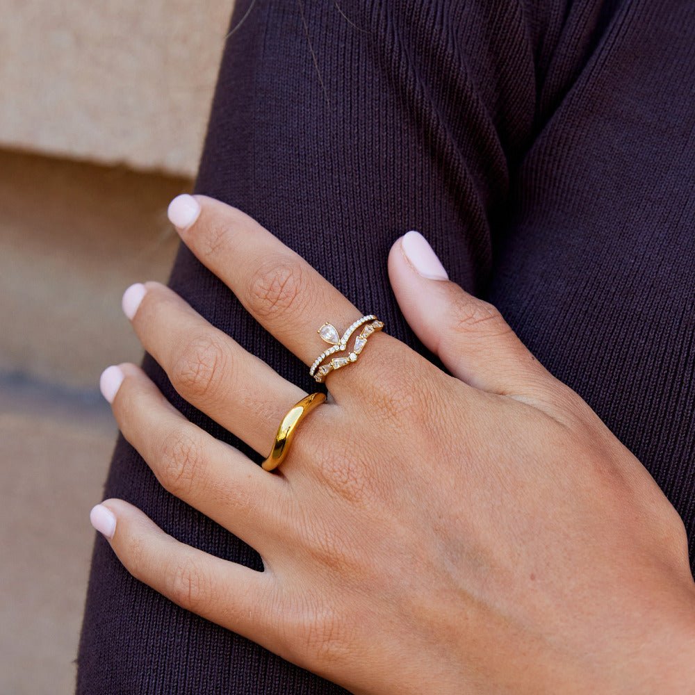 18K Guld Lilly Krystal Ring