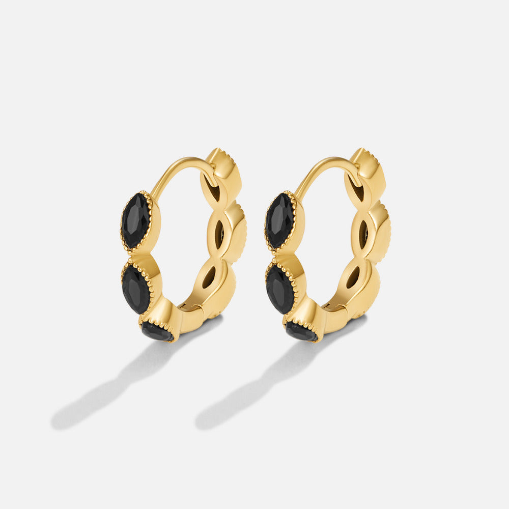 Onyx Tiny Hoop Øreringe