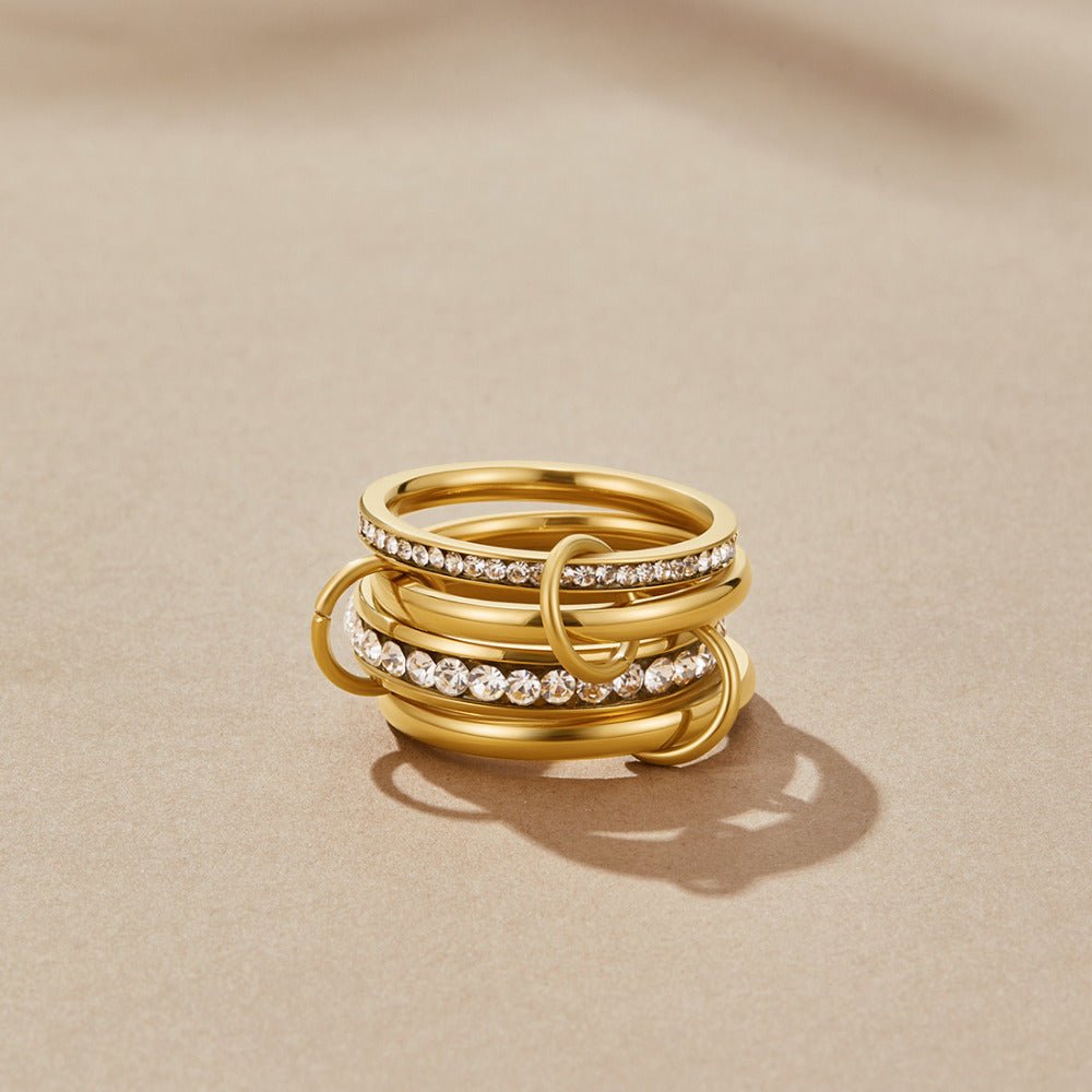 'For evigt' Link Krystal & Guld Ring