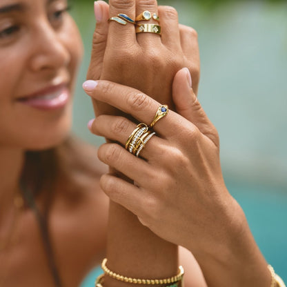 'For evigt' Link Krystal & Guld Ring