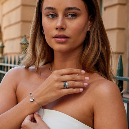 'Evig' Link Krystal & Sølv Ring