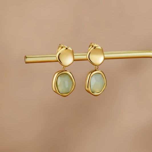 Guld Aquamarine Dobbeltøreringe