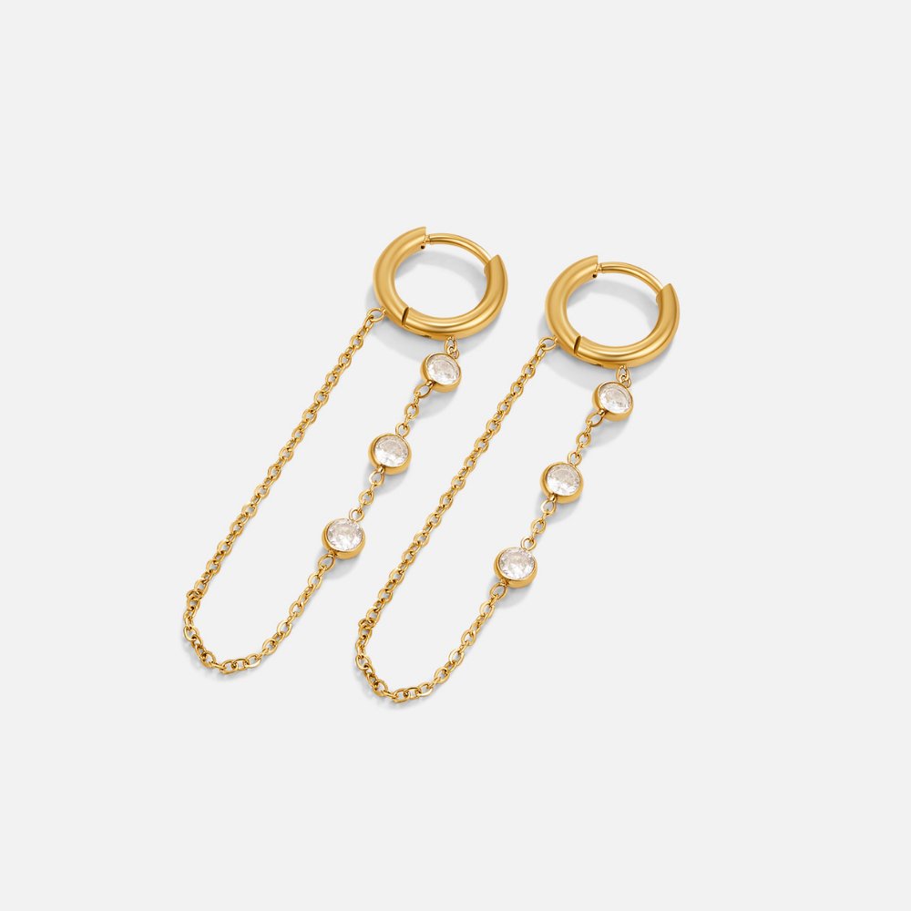 Kira Crystal Drop Hoop Øreringe