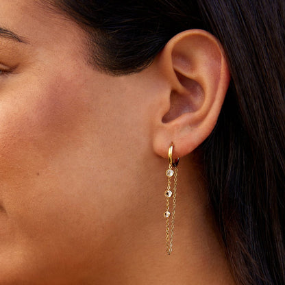 Kira Crystal Drop Hoop Øreringe