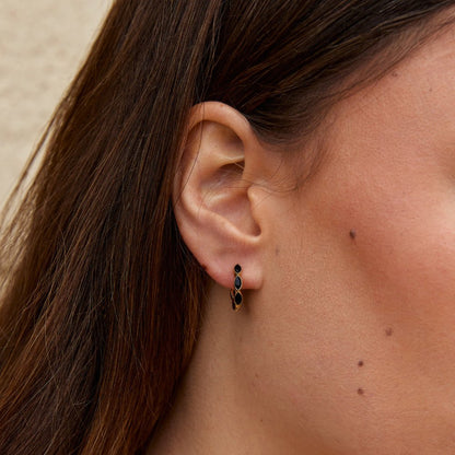 Onyx Tiny Hoop Øreringe